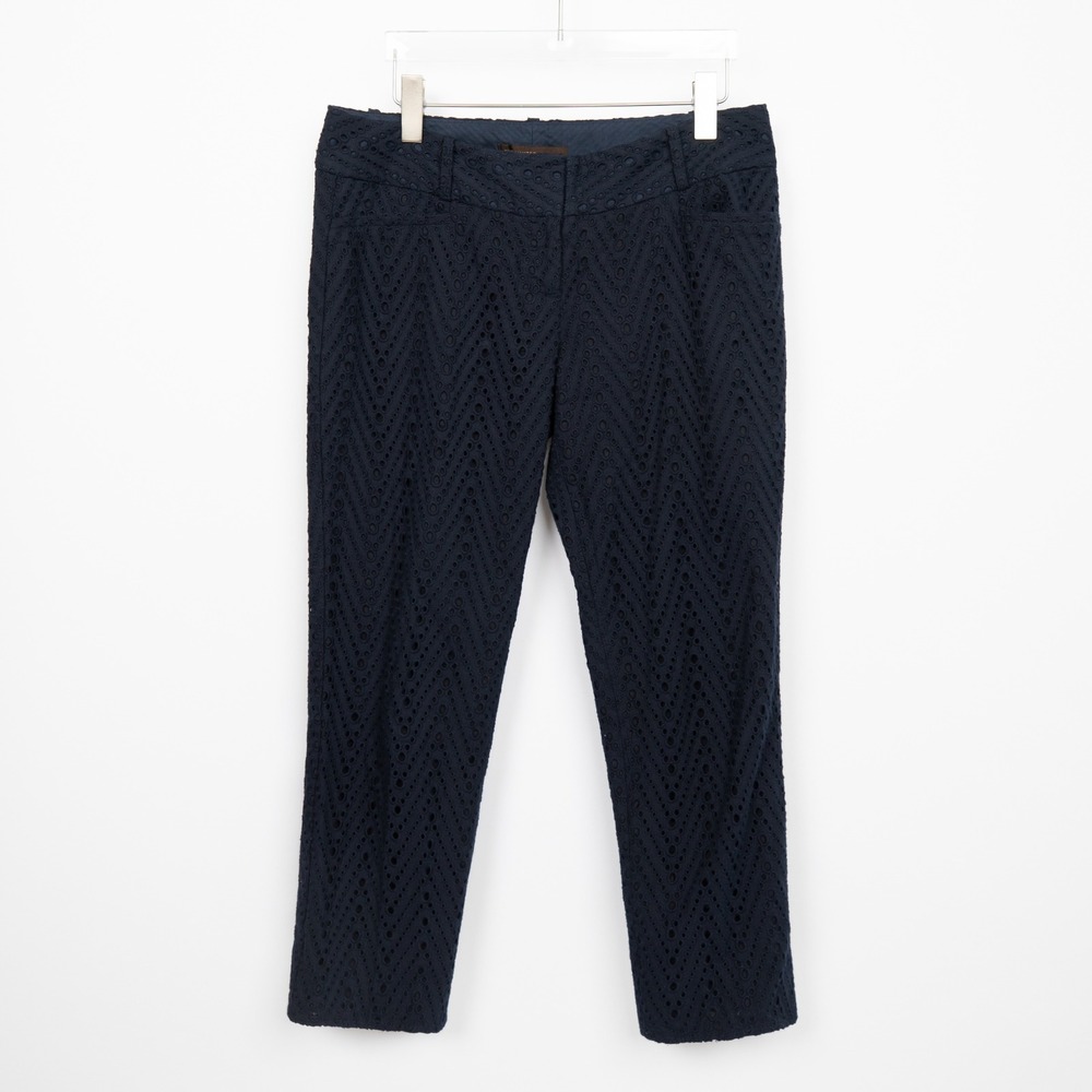The Limited Drew Fit Eyelet Cropped‎ Pants Navy Blue Size 8 Women's